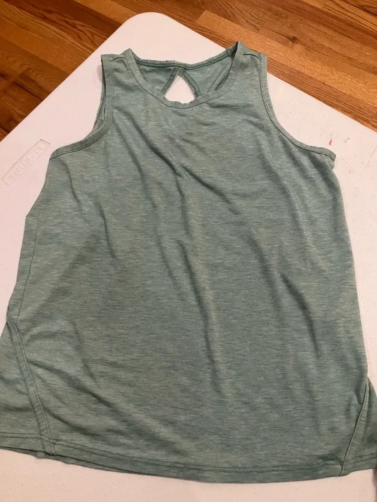 Athleta Girl Mint Green Tank Top and Black Athletic Shorts Sz 12 GUC - Picture 2 of 14